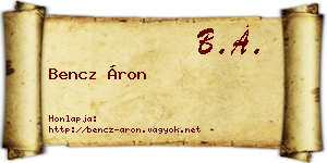 Bencz Áron névjegykártya